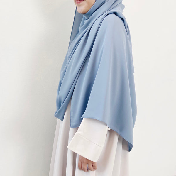 AS/IS - Super Wide Shawl : Dusty Blue