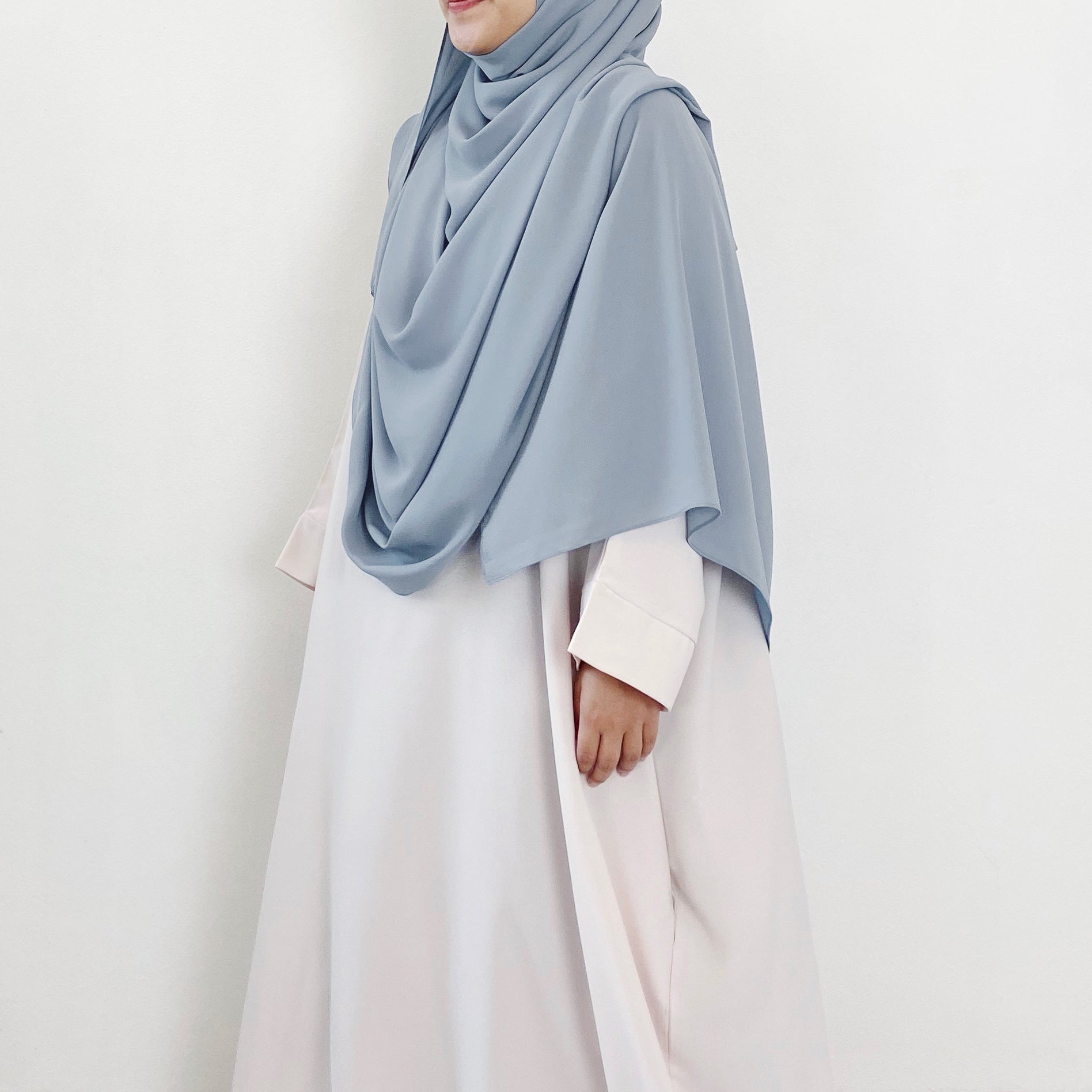 Super Wide Shawl : Greyish Blue