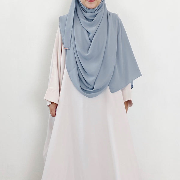 Super Wide Shawl : Greyish Blue