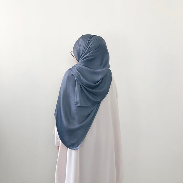 Textured Satin : Steel Blue