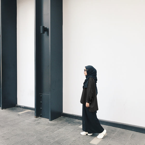 Oversized Cotton Blouse : Black