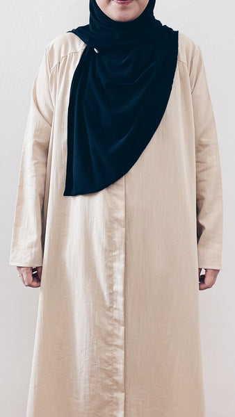 Front-Button Dress : Cream