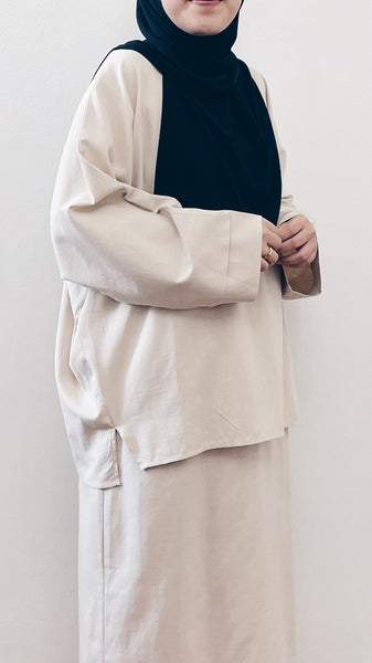 Santai Top & Skirt : Beige