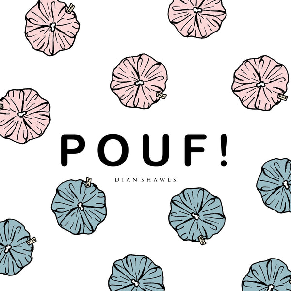 Pouf Set : Sky Blue & Blush